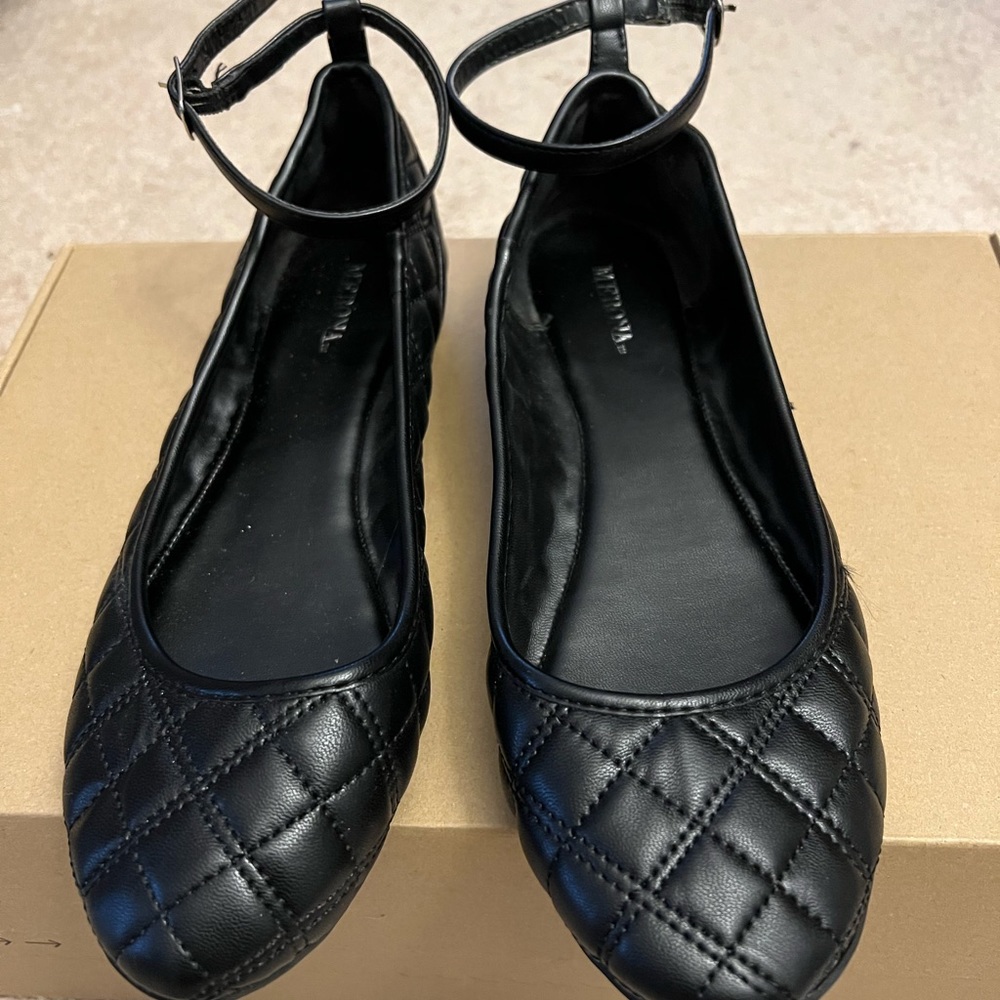 Merona Black flats, size 9